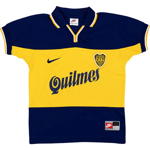 Heimtrikot Thailand Boca Juniors Retro 1999 Blau Gelb Günstige Fußballtrikots